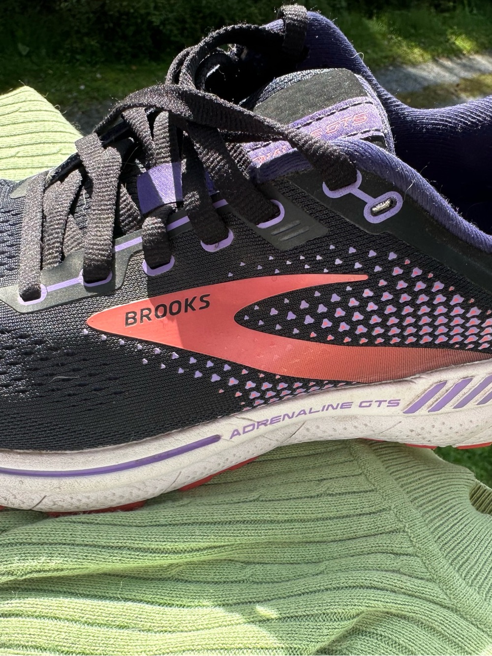 Brooks Women’s Navy Running Shoes with Purple & Coral Details - Picture 2 of 4